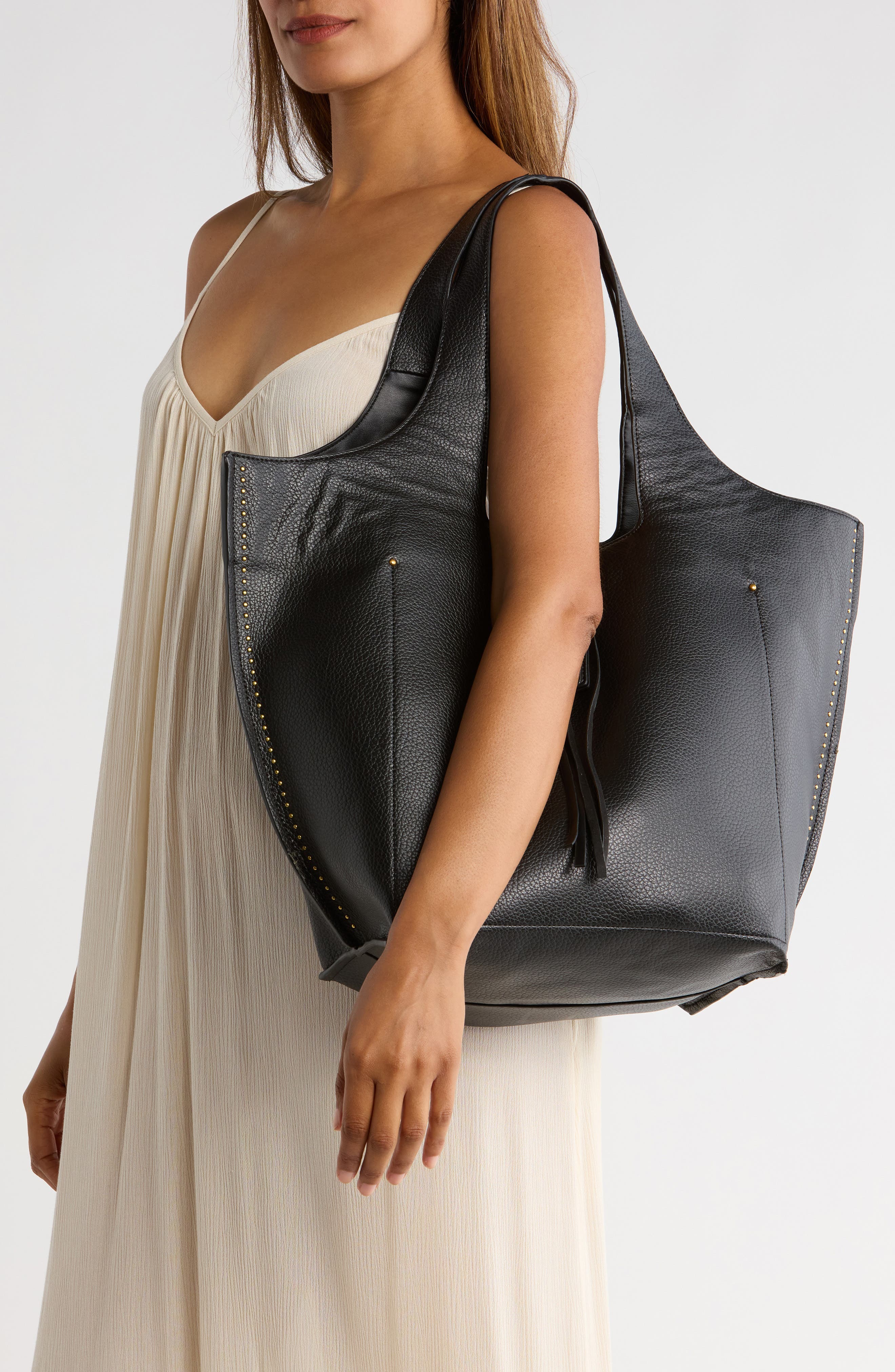 Steve Madden Buckle Tote Bag & Pouch, Alternate, color, 