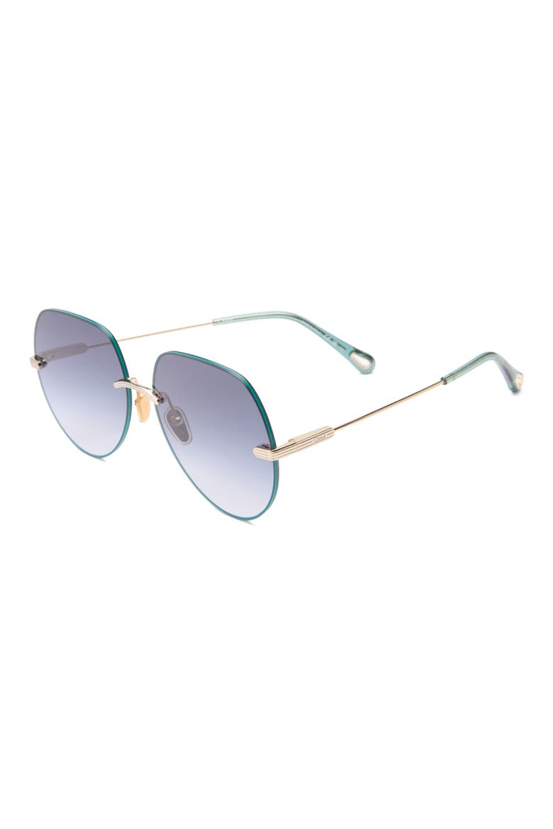 61mm Oversize Sunglasses, Alternate, color, GOLD GOLD GREY