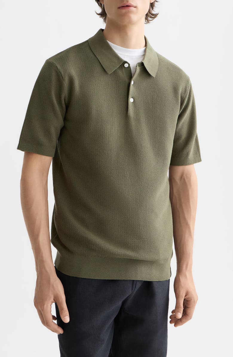 Scotch & Soda Structured Knit Cotton Polo, Main, color,