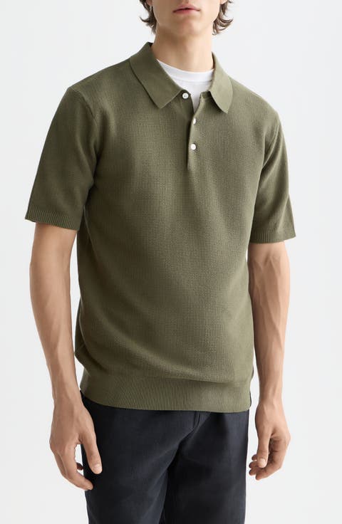 Structured Knit Cotton Polo