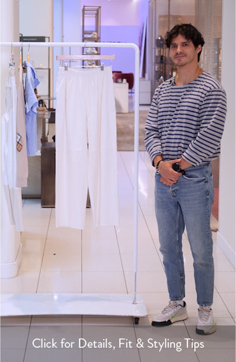 Linen Blend Crop Slim Wide Pants, sales video thumbnail