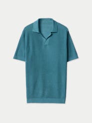 GOBI Mongolian Cashmere Open Collar Cashmere Silk Polo Shirt