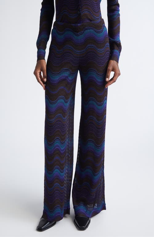 Missoni Wavy Stripe Raschel Knit Palazzo Pants In Multi