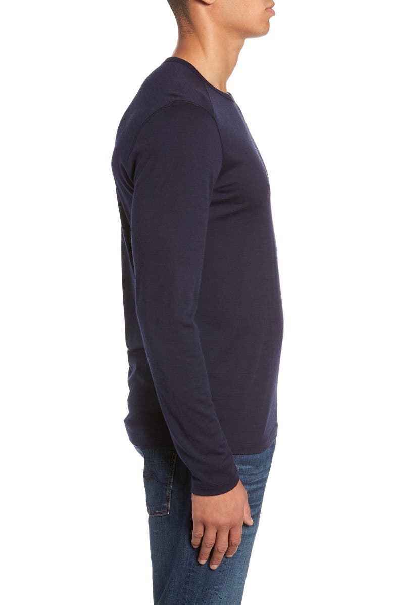 Icebreaker Oasis Long Sleeve Wool Base Layer T-Shirt, Alternate, color, Midnight Navy