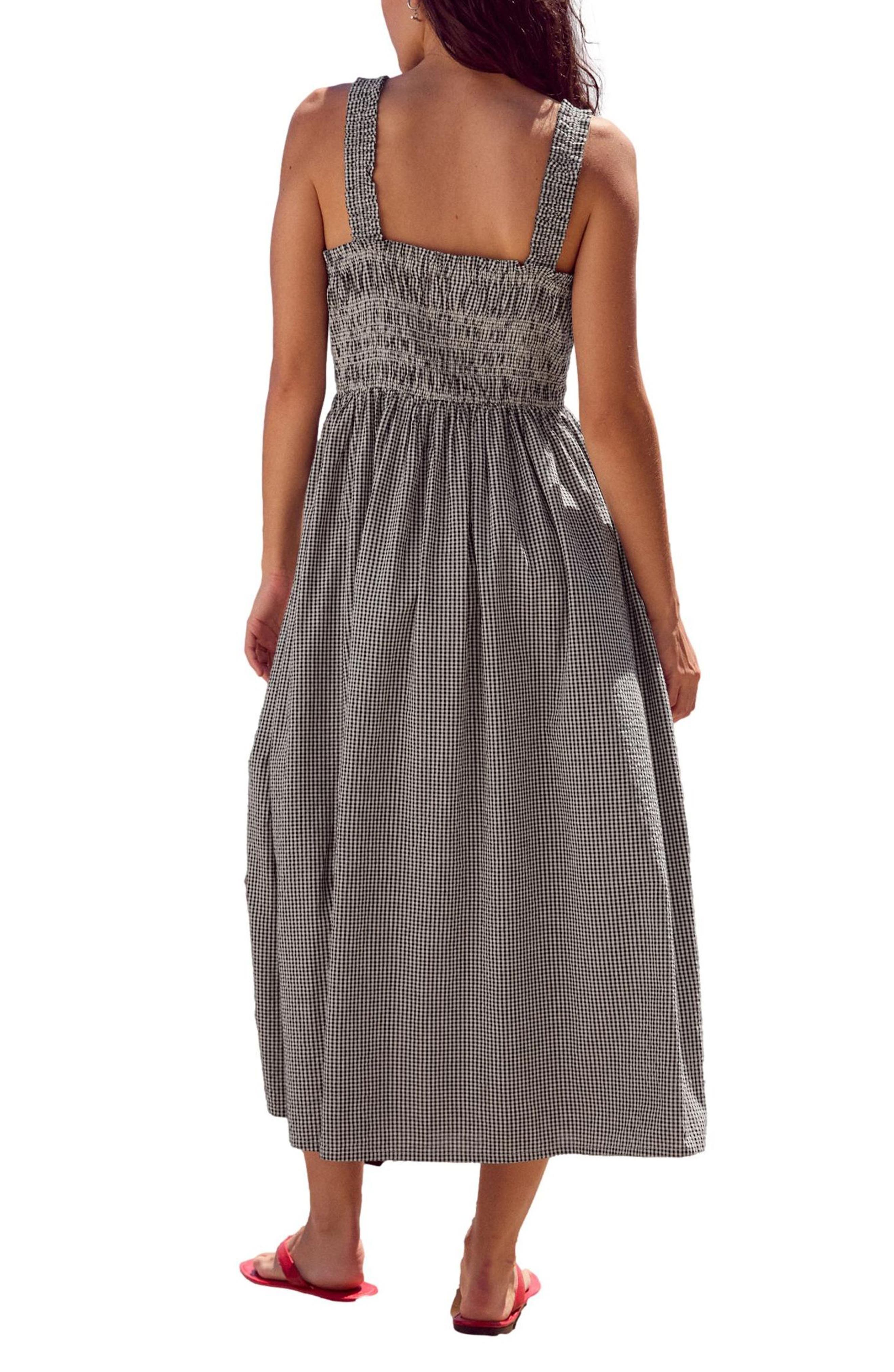 Gingham Smocked Maxi Dress - image 2