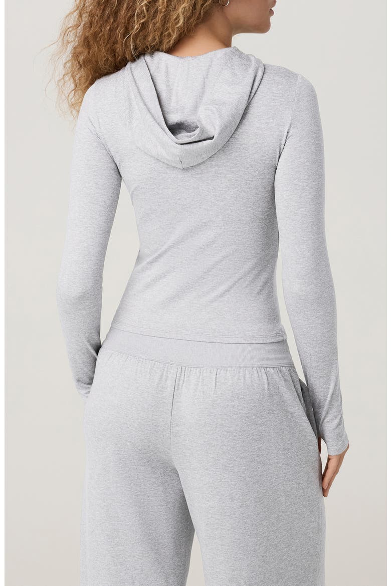 Halo Fitted Hoodie, Alternate, color, PALE GREY HEATHER