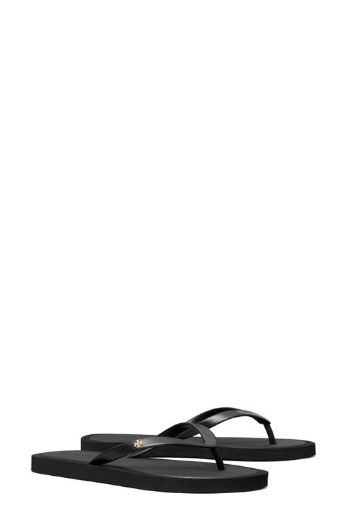 Tory Burch Slate Rubber Kira Thong Slippers In Perfect Black/gold