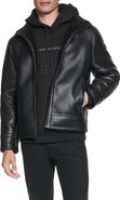 KARL LAGERFELD PARIS Faux Leather Moto Jacket