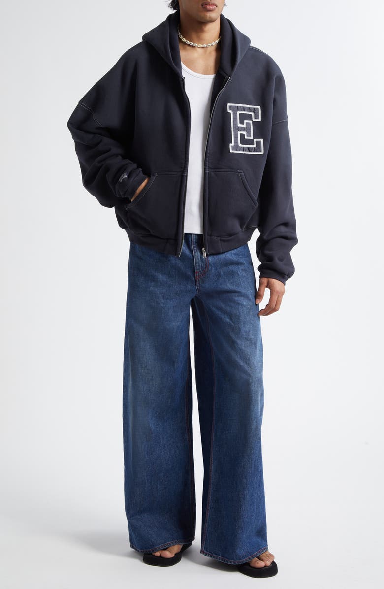 ERL Gender Inclusive Oversize Varsity Zip Hoodie, Alternate, color, 