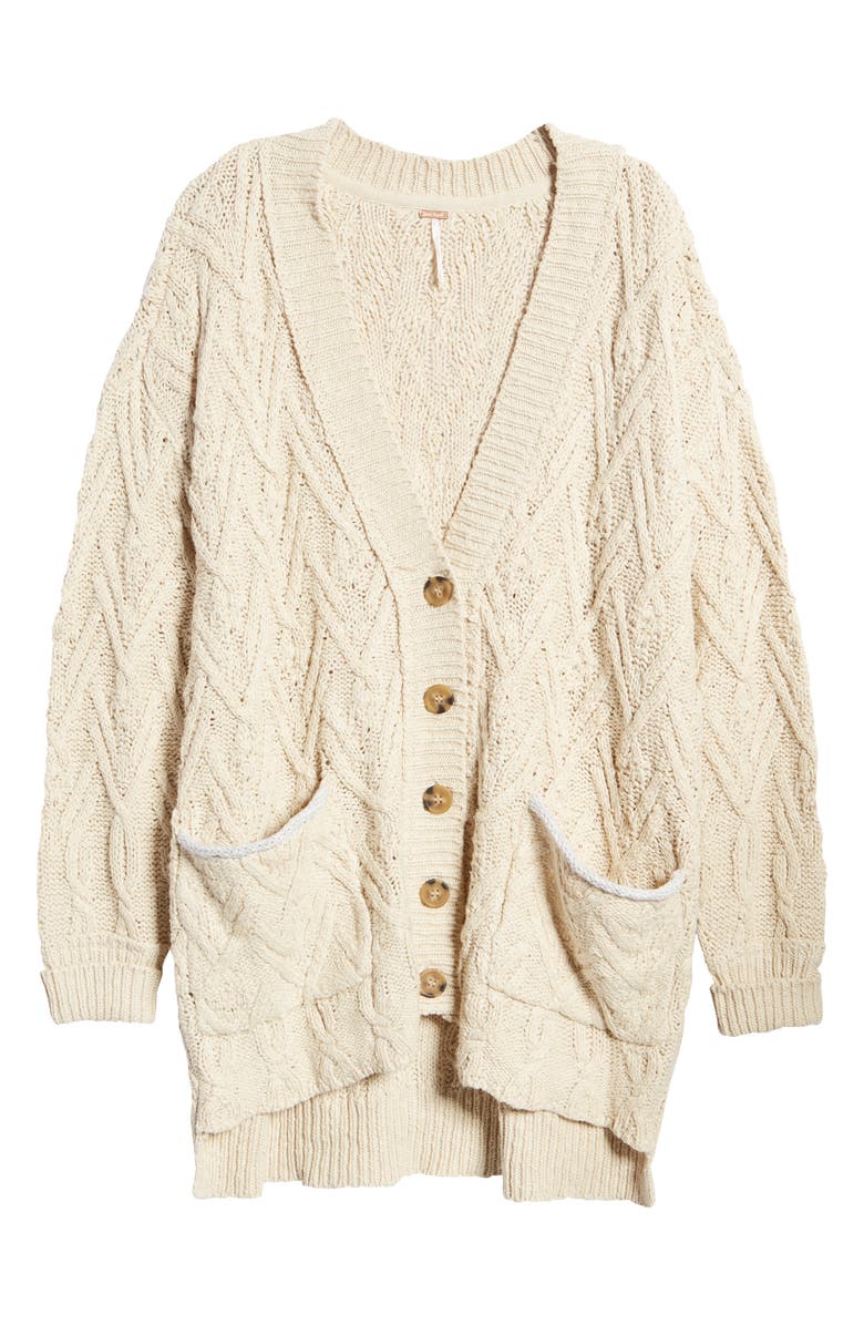 Free People Montana Cable Cotton Cardigan, Alternate, color, 