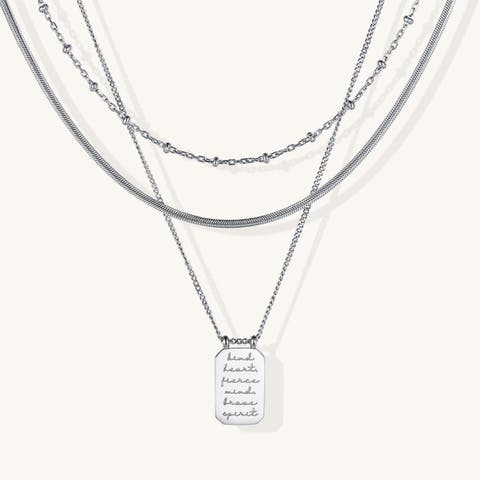 Kind Heart, Fierce Mind, Brave Spirit - Layered Necklace