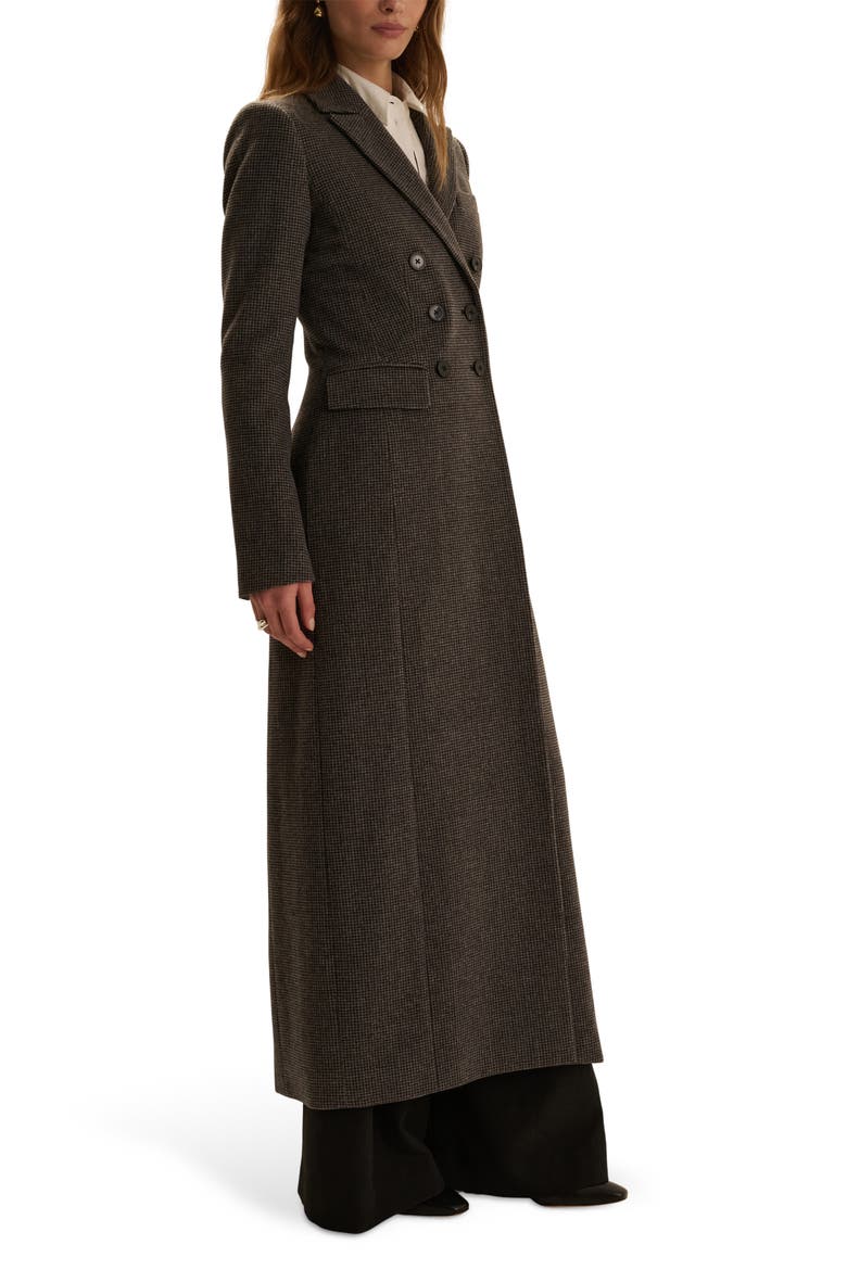 The Simon Double Breasted Wool Blend Coat, Alternate, color, CHARCOAL MINI HOUN