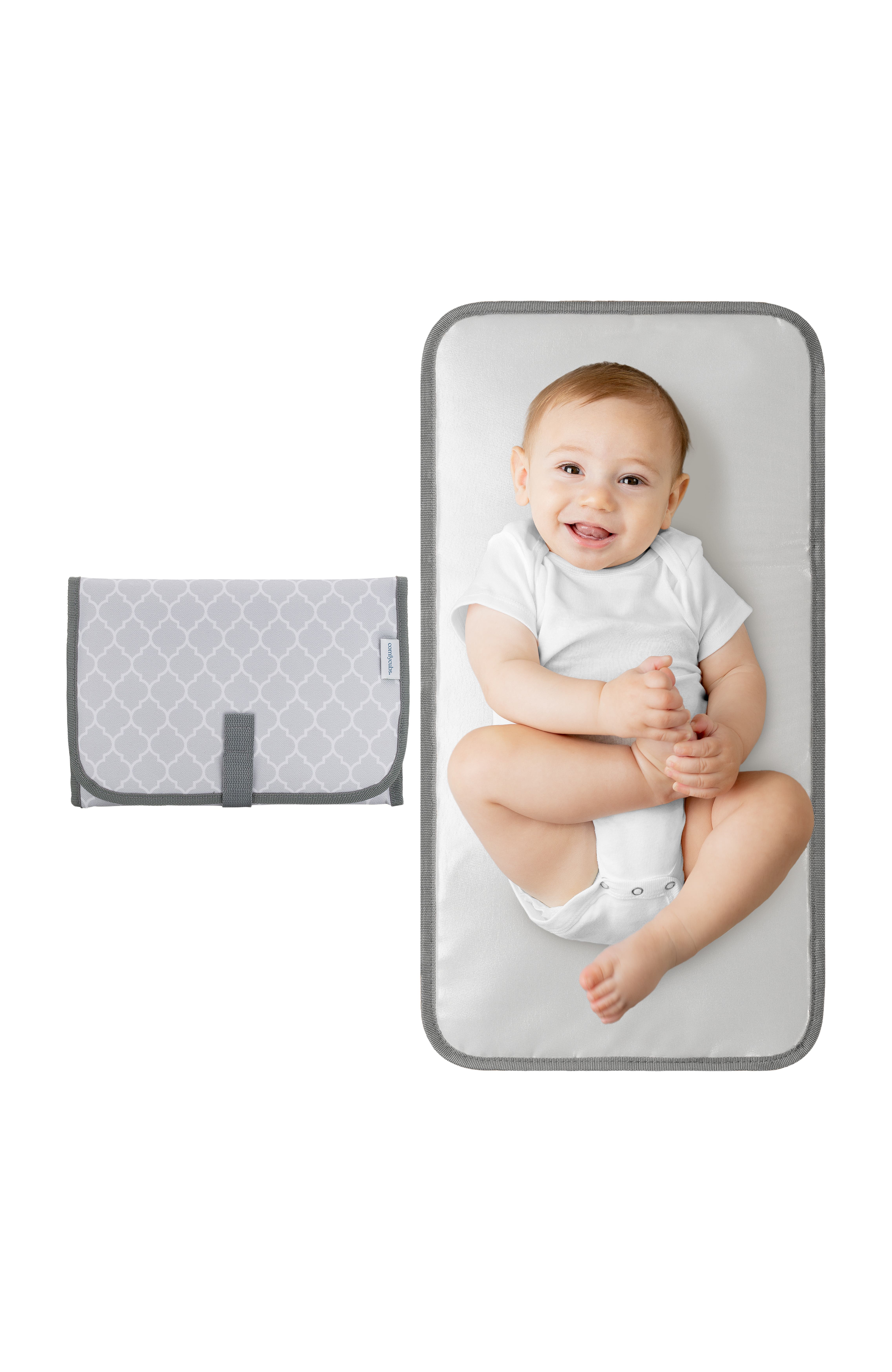 Comfy Cubs Compact Changing Pad in Grey Pattern 