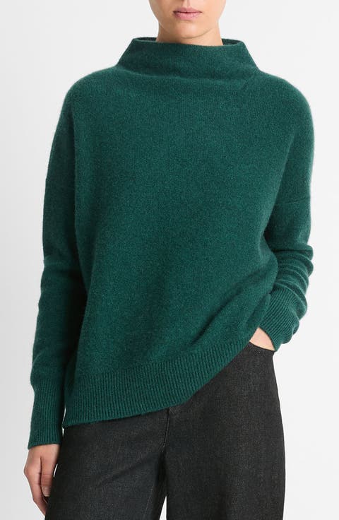 Boiled Cashmere Funnel Neck Pullover