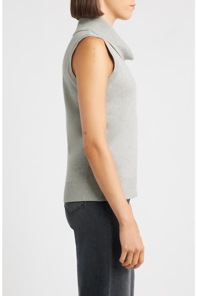 Turtleneck Sleeveless Sweater, Alternate, color, GRAY