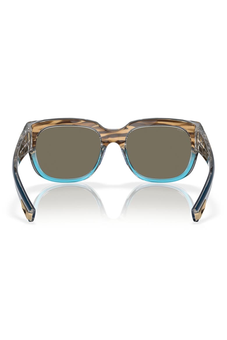 Waterwoman 55mm Mirrored Polarized Pillow Sunglasses, Alternate, color, BLUE MIRROR