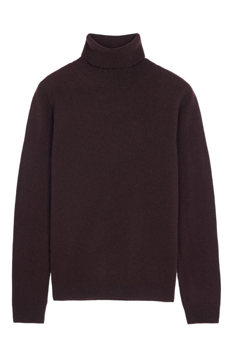 GOBI Mongolian Cashmere Essential Cashmere Turtleneck Sweater, Alternate, color, Coffee Bean