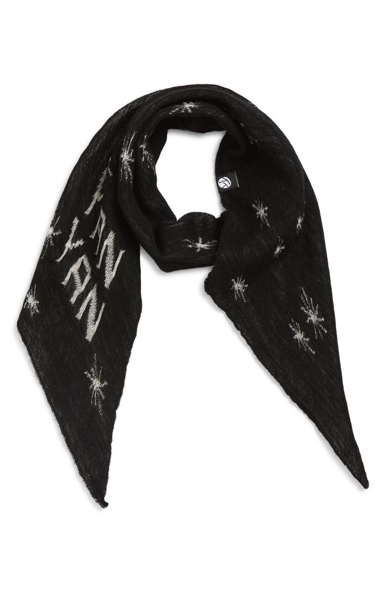 YanYan Starry Wool Torquing Scarf, Alternate, color, Black/ Ivory