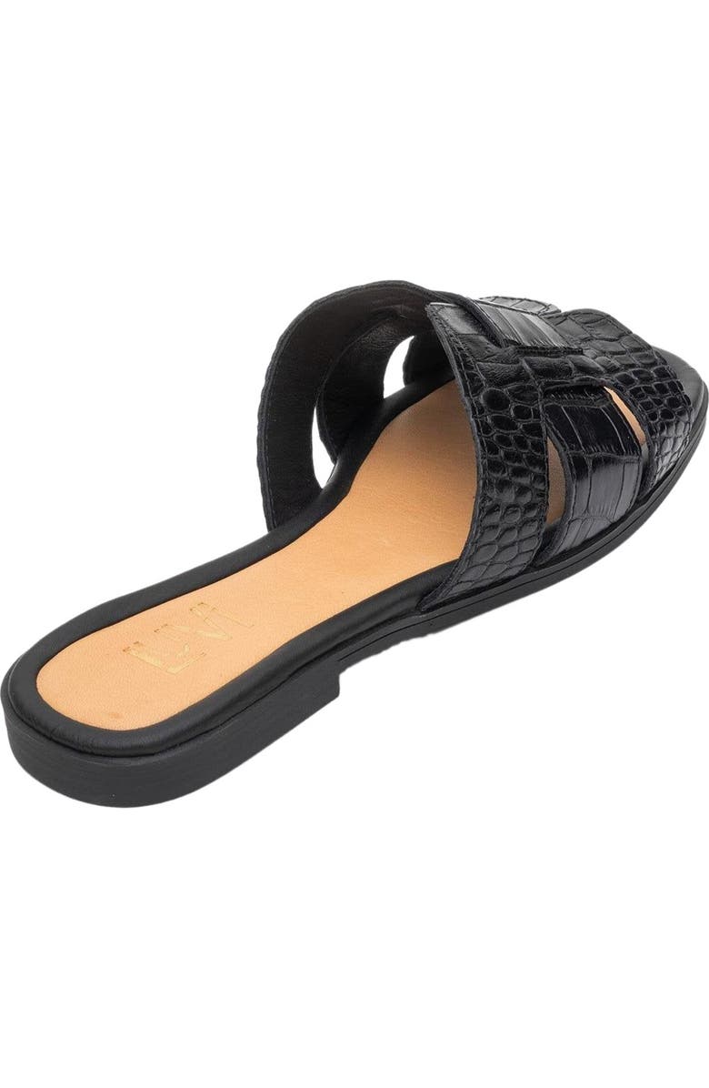 Forever & Always Shoes Notre Leather Slide Sandal, Alternate, color, Black Leather
