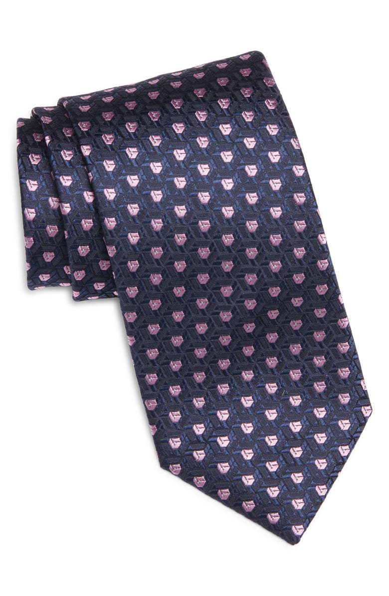Canali Geometric Silk Tie, Main, color, 