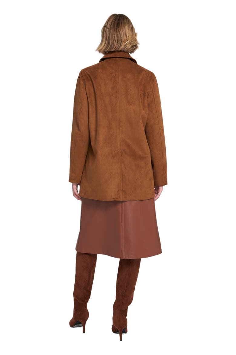 Faux Suede Car Coat Utility, Alternate, color, Toffee