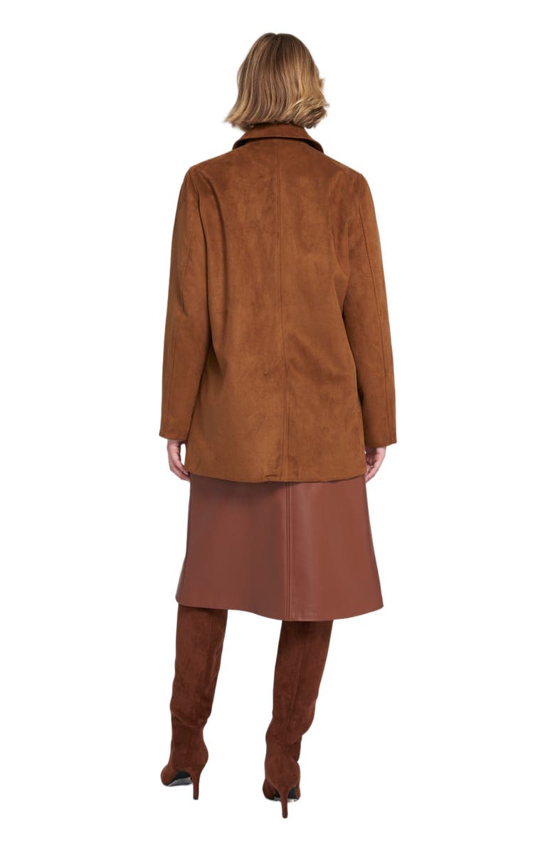 ELLE Collection Faux Suede Car Coat Utility, Alternate, color, Toffee