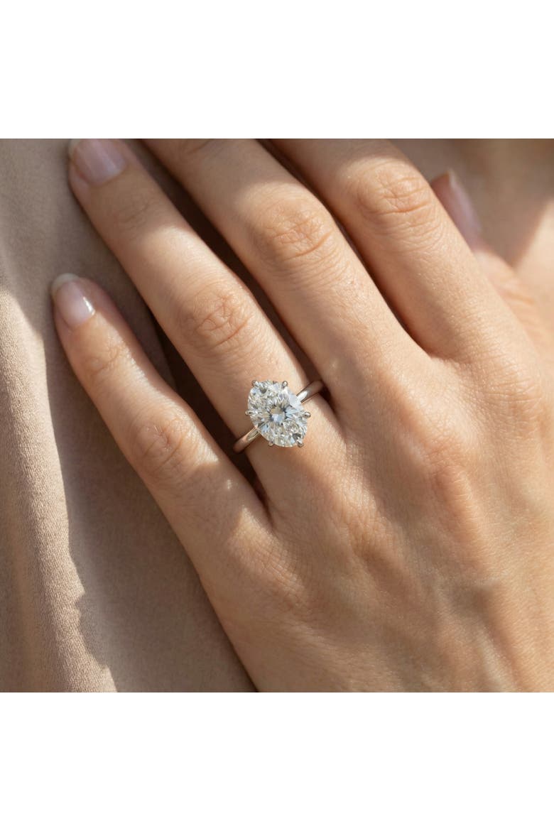 Certified 3CT Platinum Oval Diamond 6-Prong Solitaire Engagement Ring Lab Grown, Alternate, color, Platinum