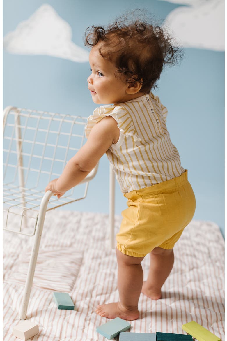 Washed Organic Cotton Shorts, Alternate, color, SOFT MARIGOLD