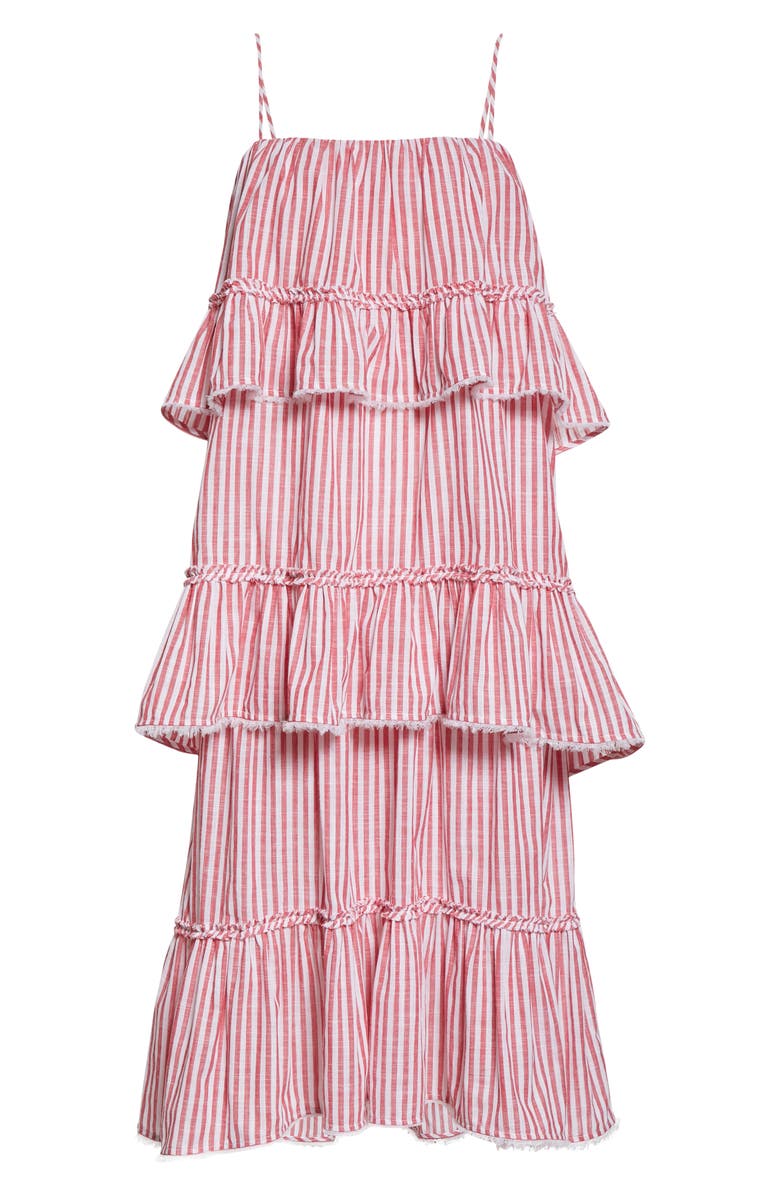 Cinq à Sept Avva Stripe Tiered Sundress, Alternate, color, 