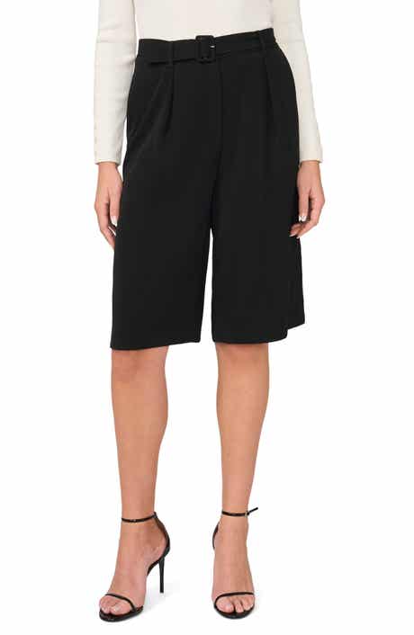Belted Pleated Bermuda Shorts