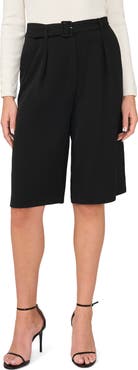 Halogen® Belted Pleated Bermuda Shorts