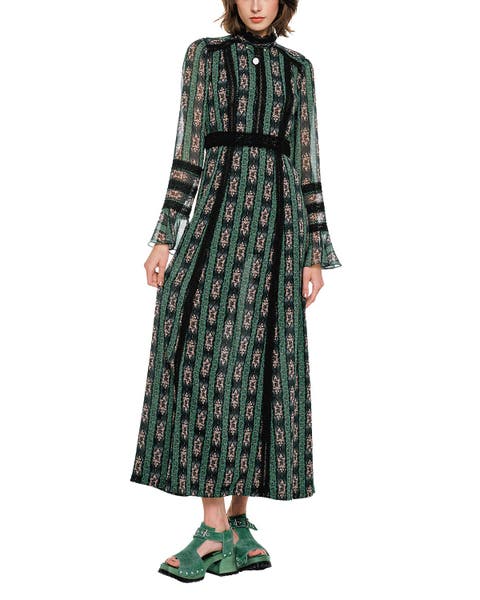 Cameo Stripe Print Maxi Dress