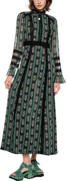Anna Sui Cameo Stripe Print Maxi Dress
