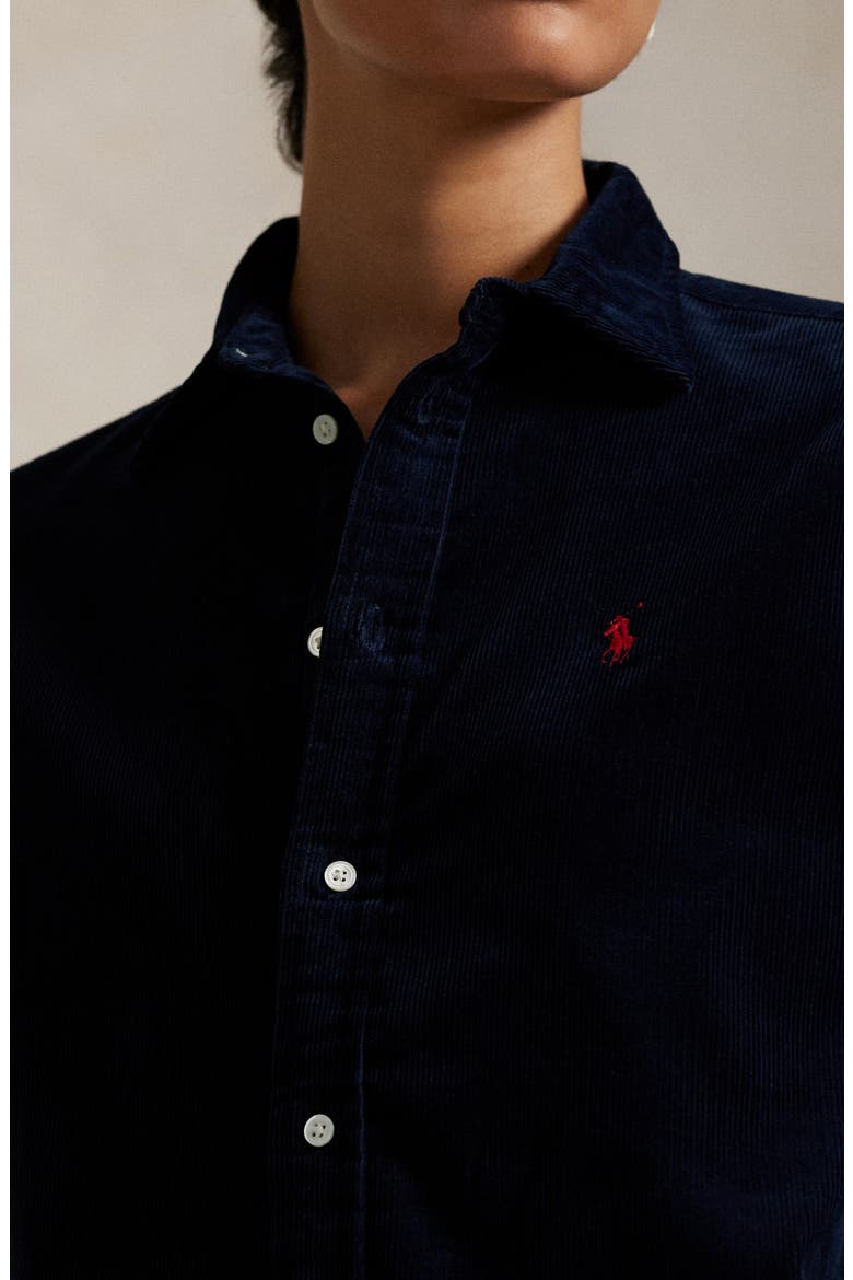 Classic Fit Cotton Corduroy Button-Up Shirt, Alternate, color, NAVY