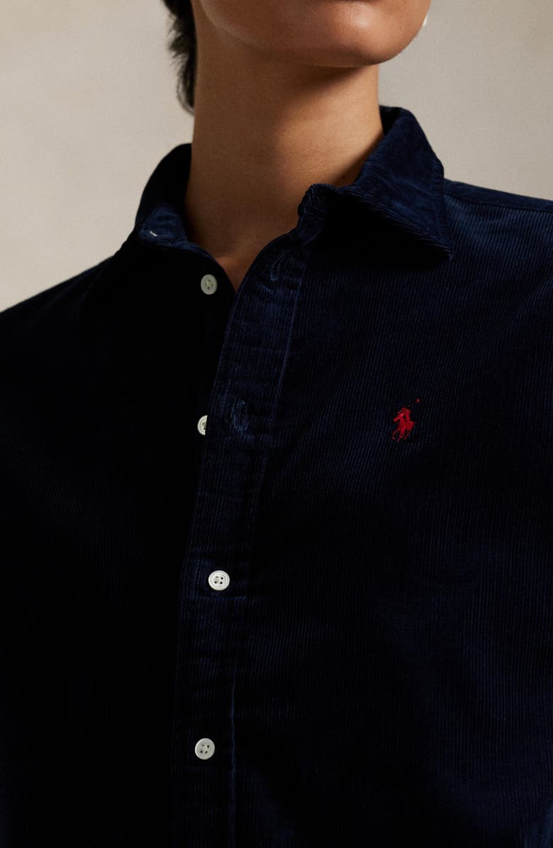 Polo Ralph Lauren Classic Fit Cotton Corduroy Button-Up Shirt, Alternate, color, Navy