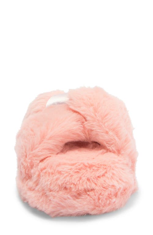 Honeydew The Knot Plush Faux Fur Slide Sandal In Orange