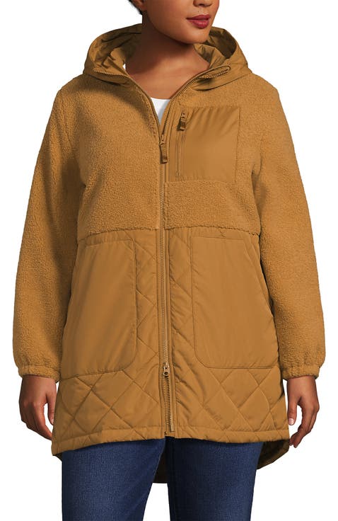 High Pile Quilted Mixed Media Parka