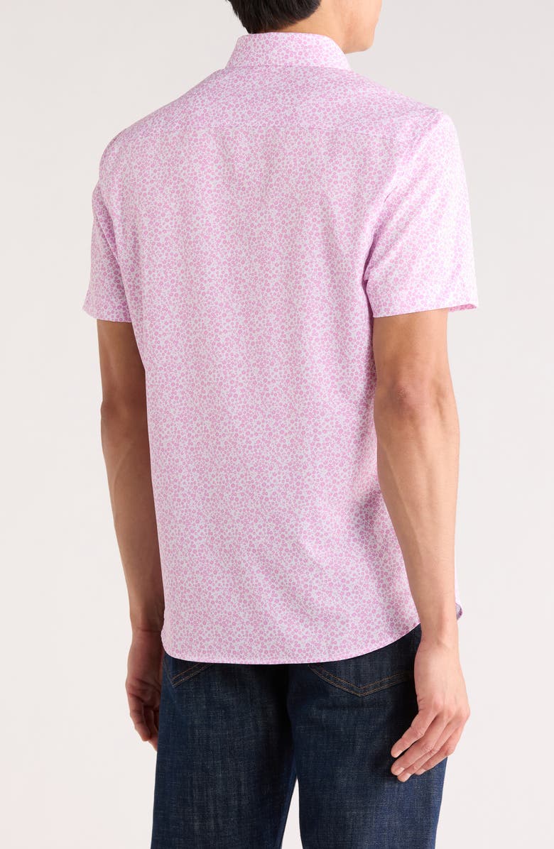 CONSTRUCT Floral Short Sleeve Woven Button-Down Shirt, Alternate, color, Pink