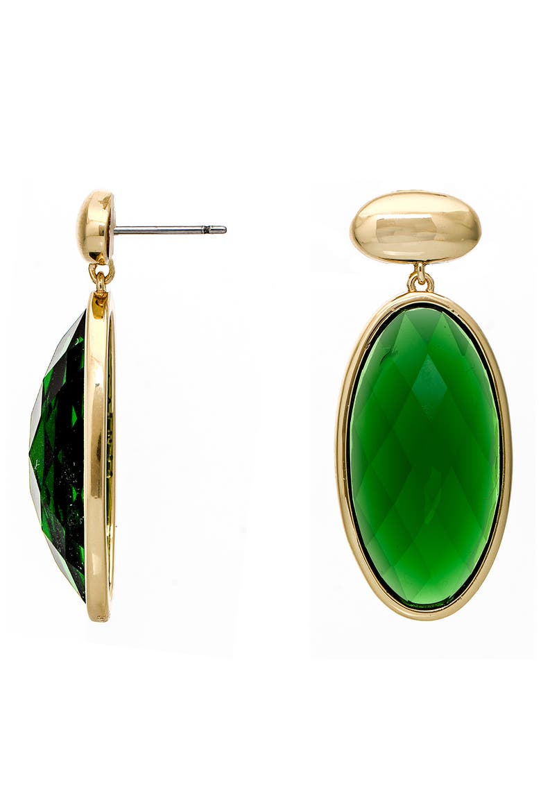 Emerald Drop Earrings, Main, color, EMERALD