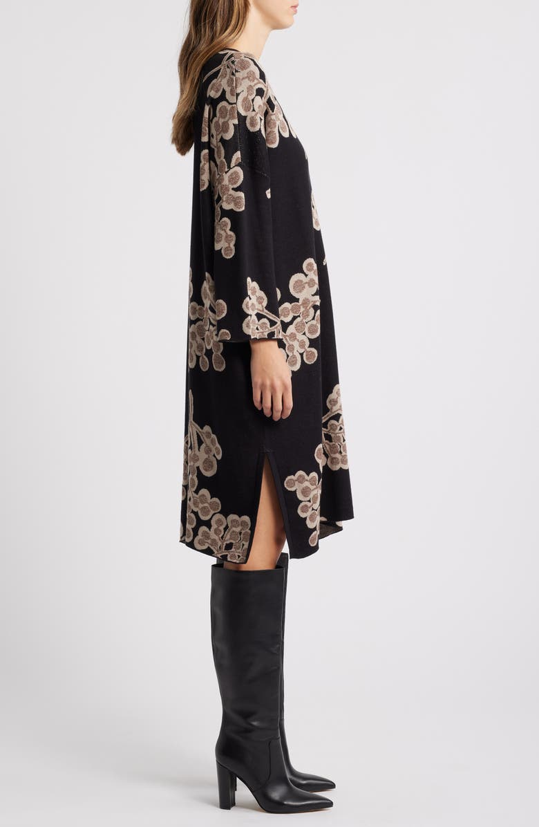 Masai Copenhagen Nuska Metallic Floral Jacquard Shift Dress, Alternate, color, 