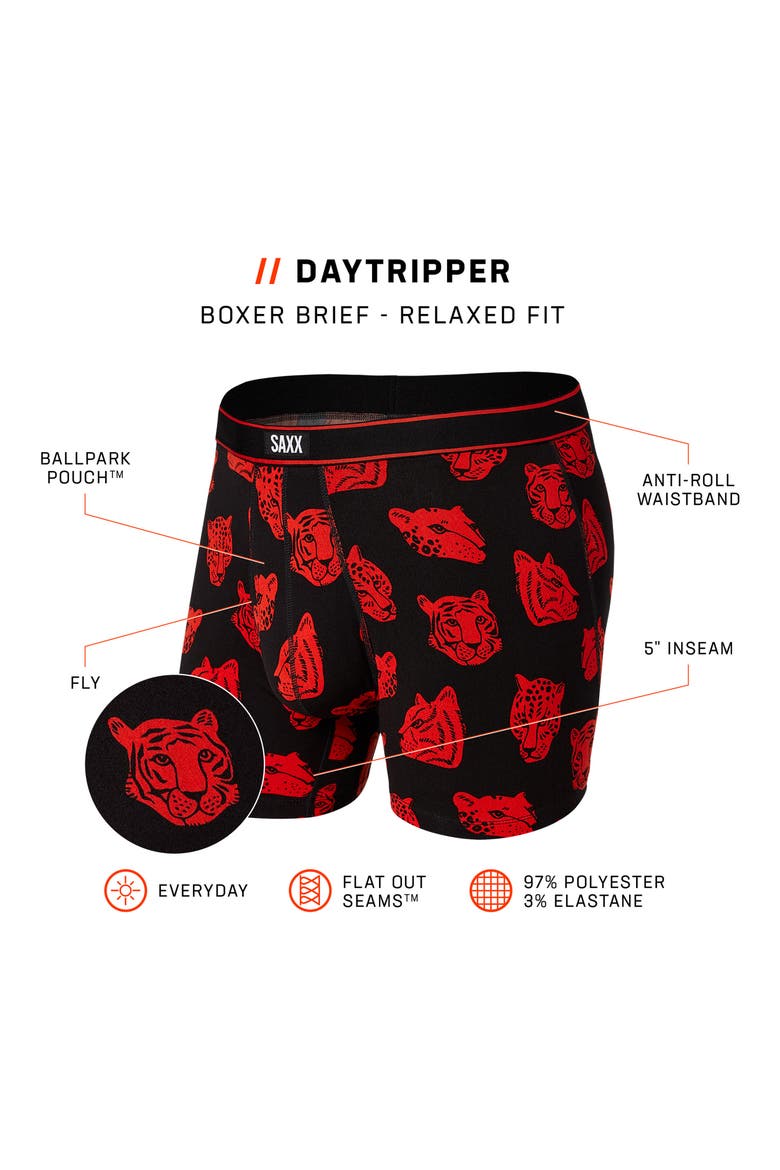 Daytripper Comfort Stretch Boxer Briefs, Alternate, color, PINEAPPLE FIELD-BLACK