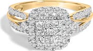 Haus of Brilliance 10K Yellow Gold 1.0 Cttw Diamond 3-Band-Look Engagement Ring