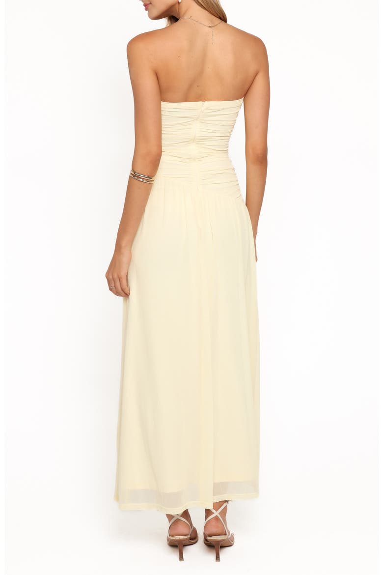 Calypso Ruched Strapless Maxi Dress, Alternate, color, BUTTER YELLOW
