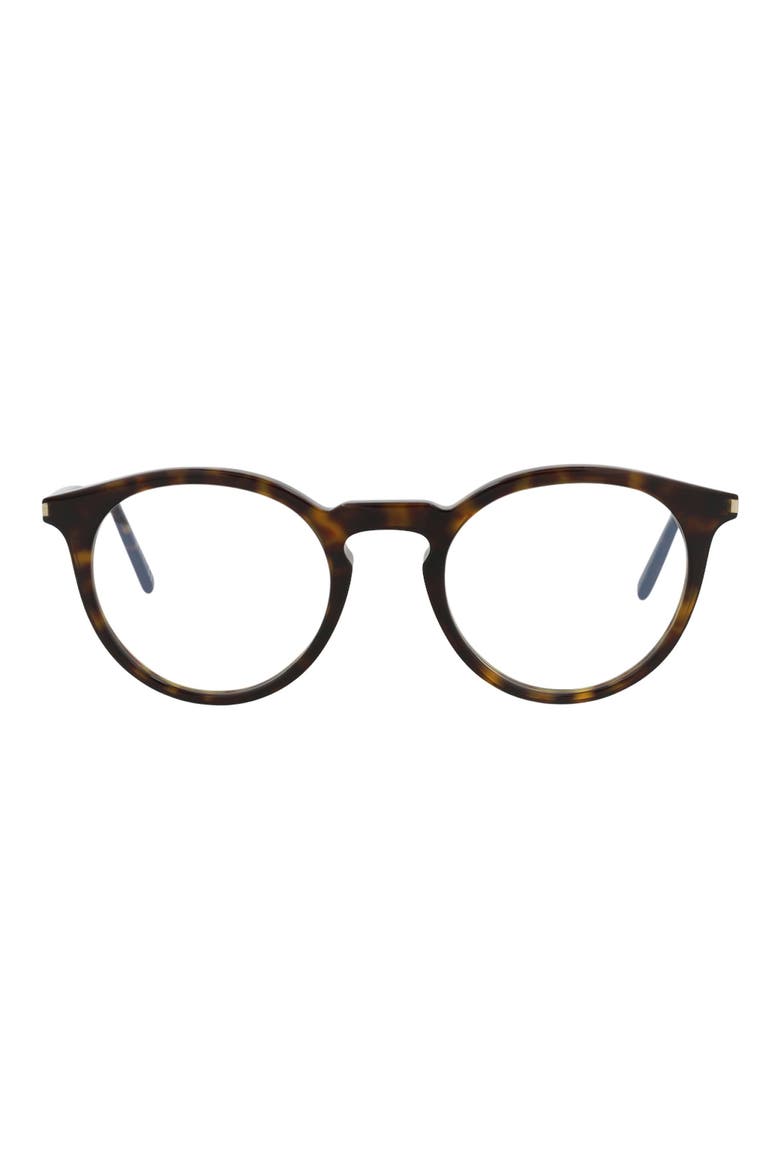 48mm Round Optical Glasses, Main, color, HAVANA HAVANA TRANSPARENT