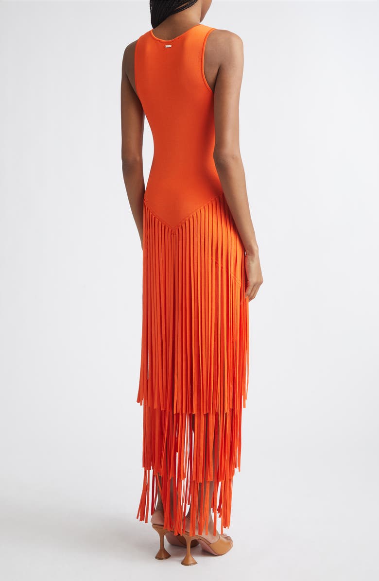 Toccin Jora Drop Waist Fringe Hem Maxi Dress, Alternate, color,