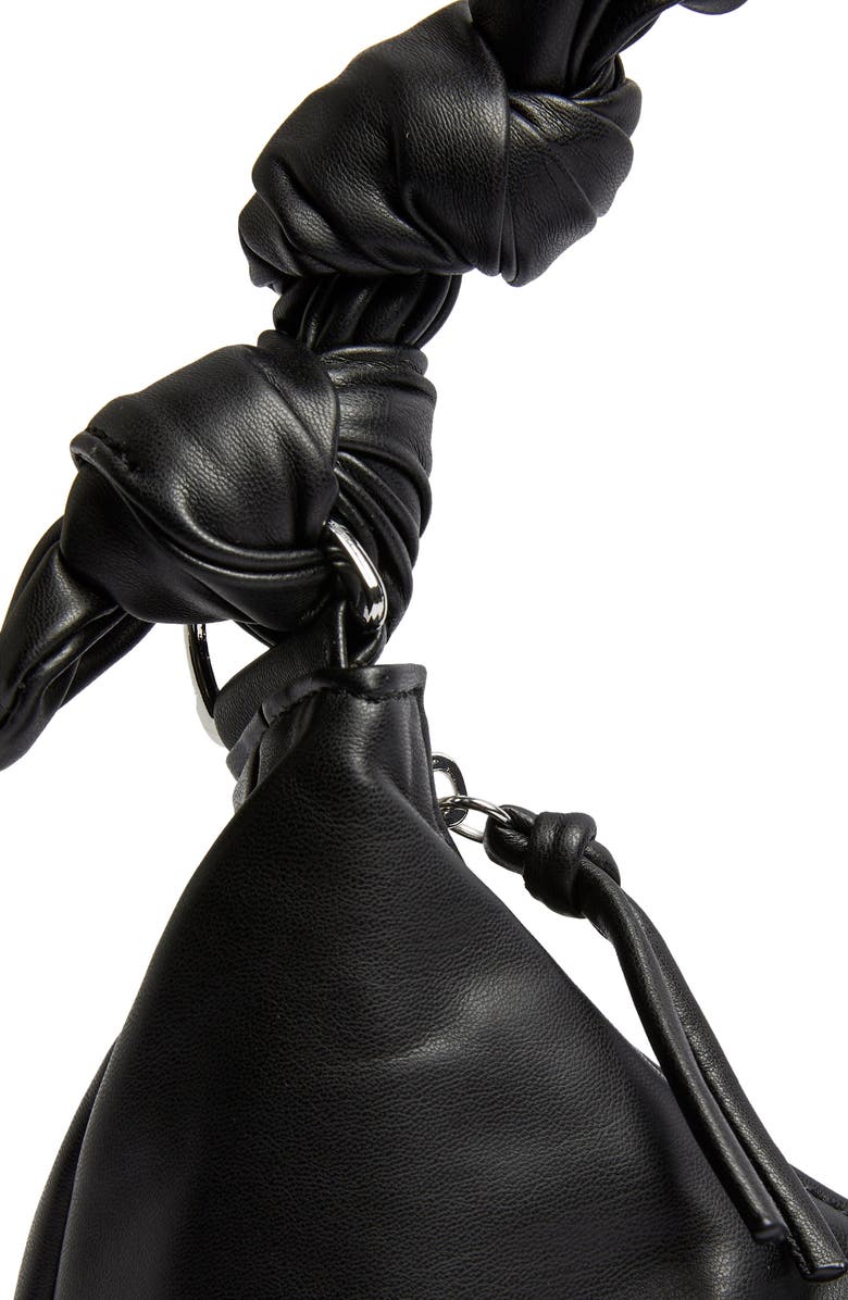 Topshop Knotted Half Moon Faux Leather Shoulder Bag, Alternate, color,