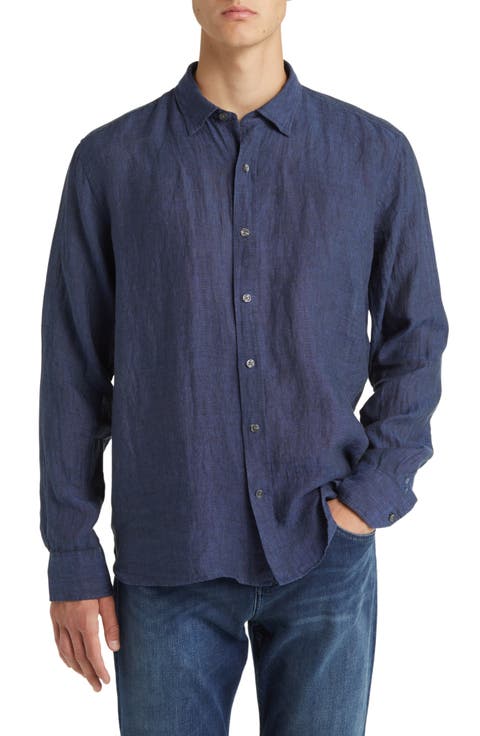 Linen Chambray Button-Up Shirt