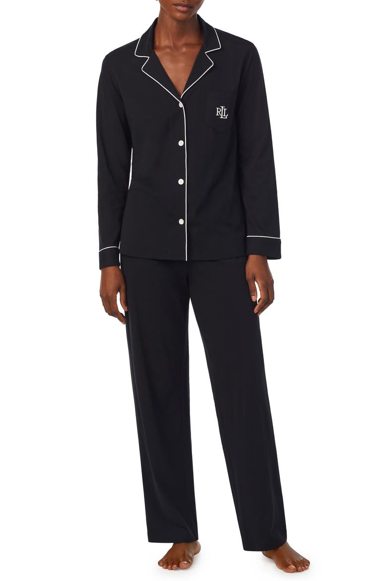 Monogram Pajamas, Main, color, BLACK