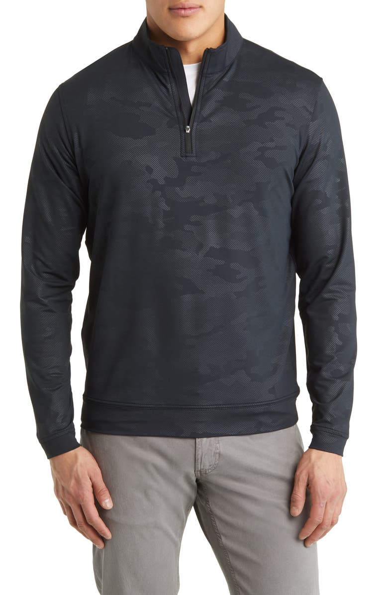Peter Millar Perth Camo Quarter Zip Performance Pullover, Main, color,