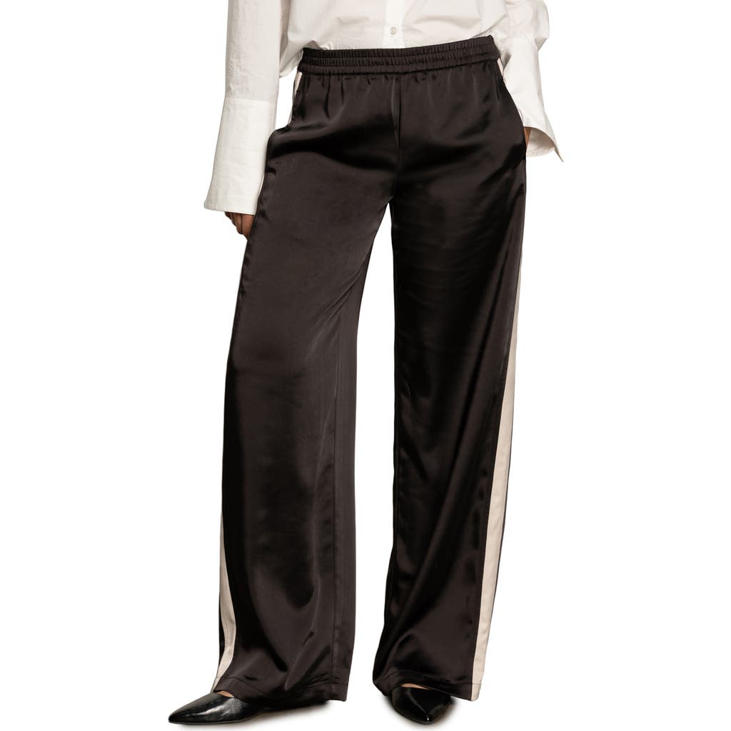 Sanctuary Satin Track Pants In Black